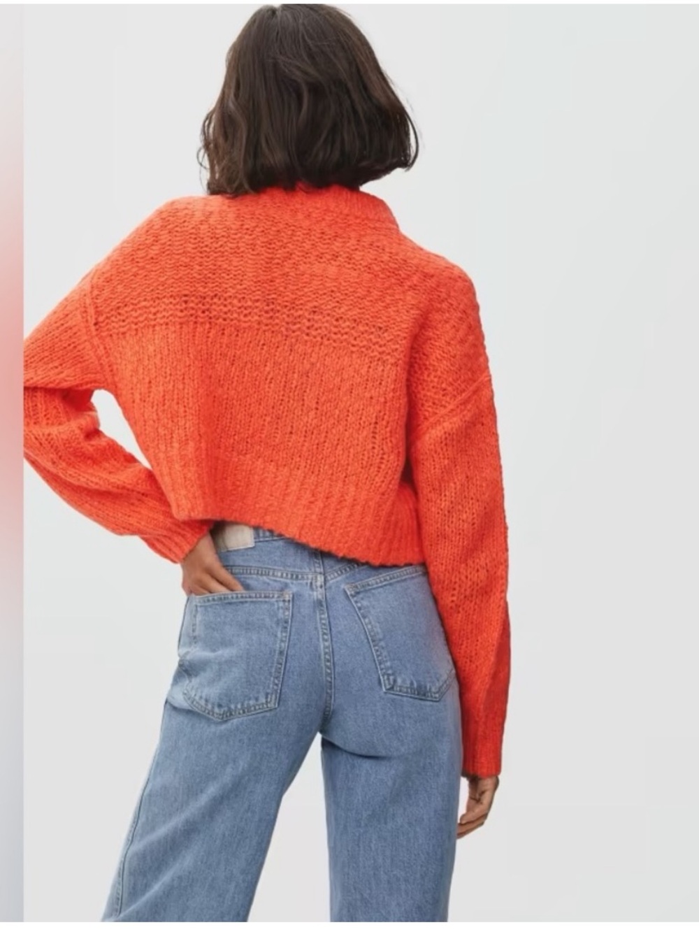 Everlane Bright Orange Lofty-Knit Button Cardigan - Picture 4 of 12